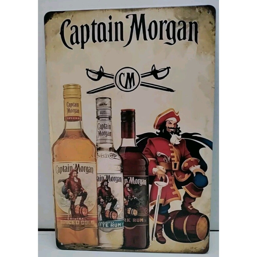 Metal Sign - Captain Morgan Rum- Vintage Look Reproduction